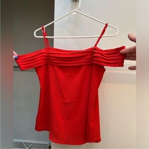 Red Off-Shoulder Women's Top (Size XS)